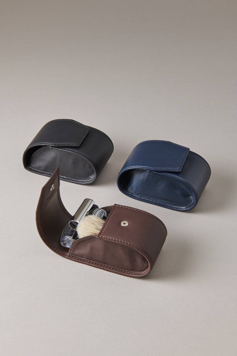 Lorenzi Milano Set rasoio pennello barba viaggio in Ottone cromato Sconto