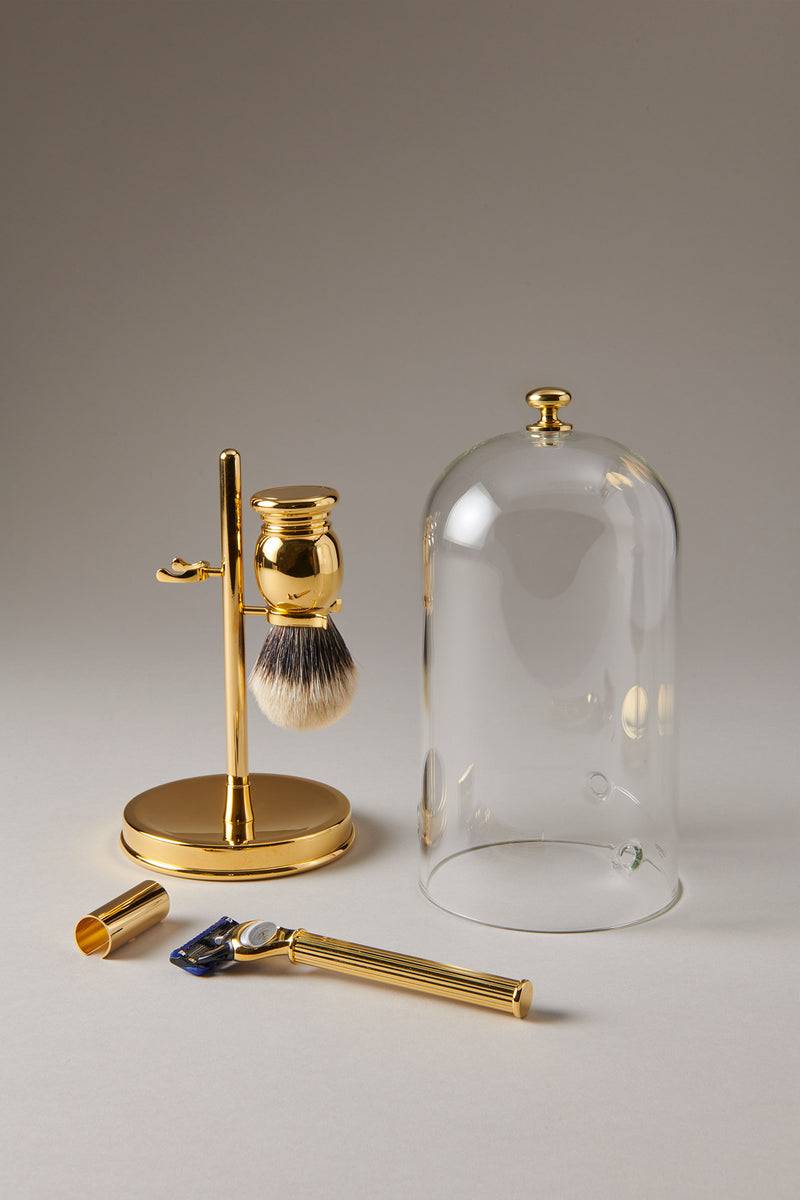 Lorenzi Milano Set barba toilette con campana in Dorato Vendita Calda
