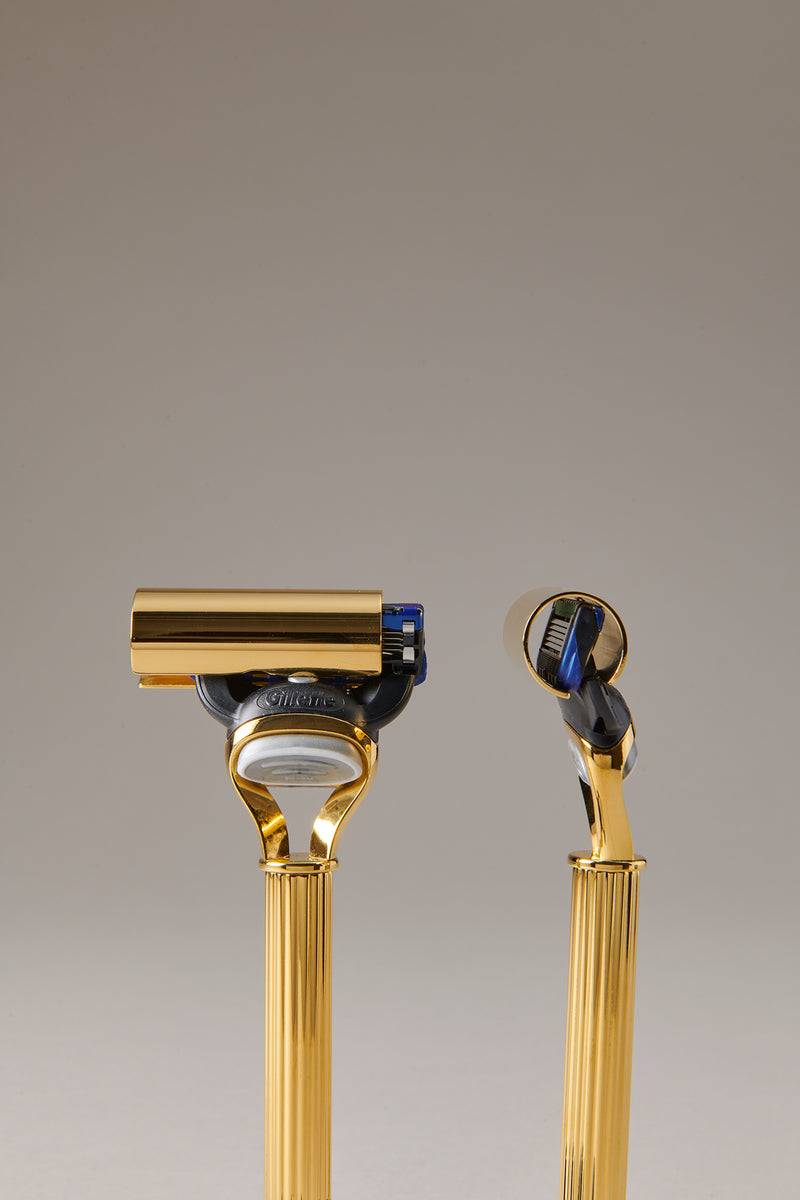 Lorenzi Milano Set barba toilette con campana in Dorato Vendita Calda