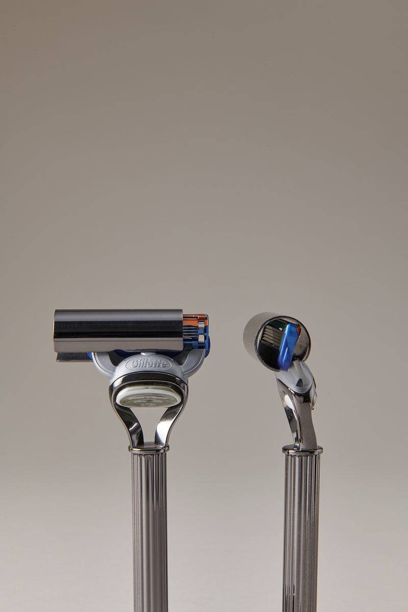 Lorenzi Milano Set barba toilette con campana in Nichel nero Saldi Di Fabbrica