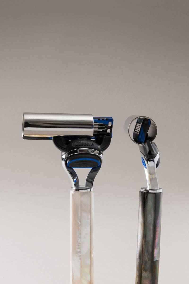 Lorenzi Milano Set barba toilette con campana in Madreperla Spedizione Gratuita