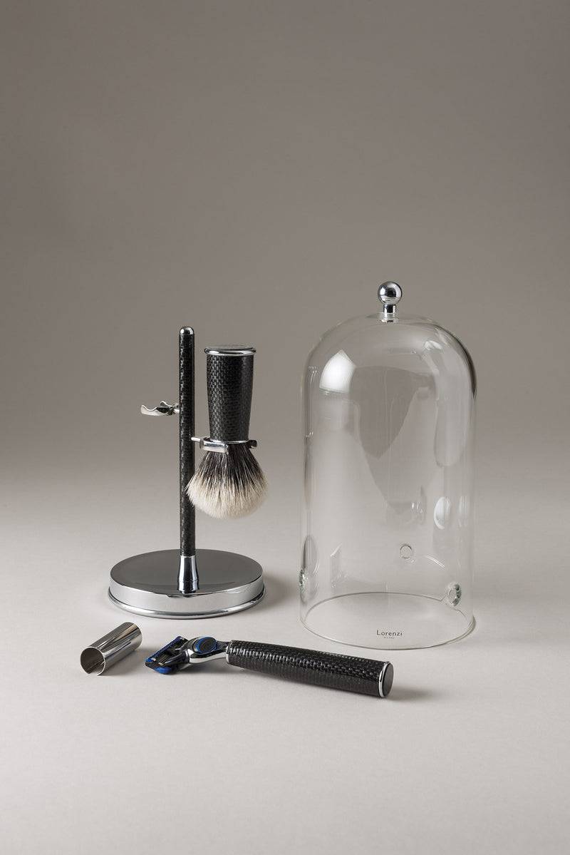 Lorenzi Milano Set barba toilette con campana in Carbonio Soddisfazione Garantita