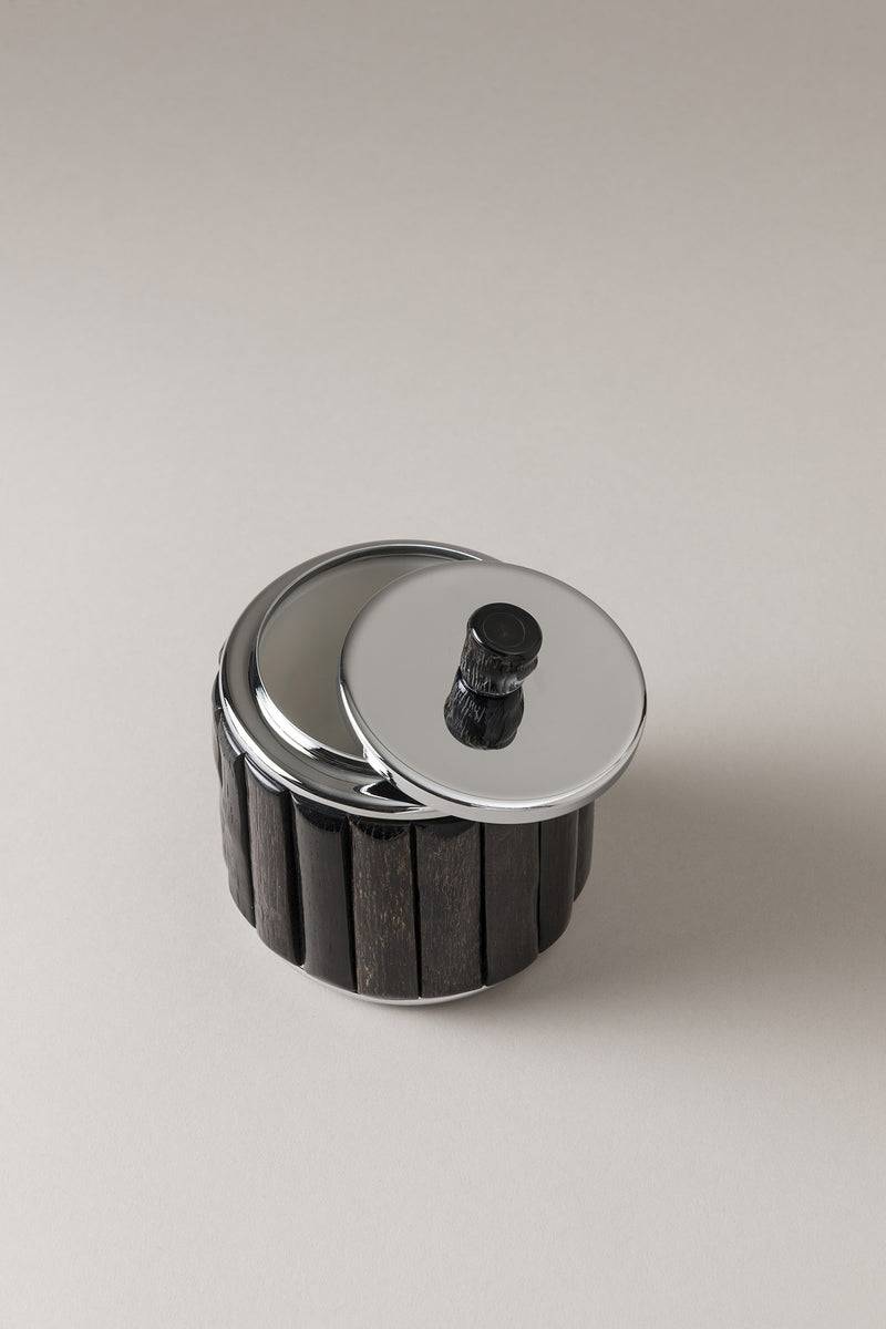 Lorenzi Milano Barattolo porta cotone da toilette in Orice Italy