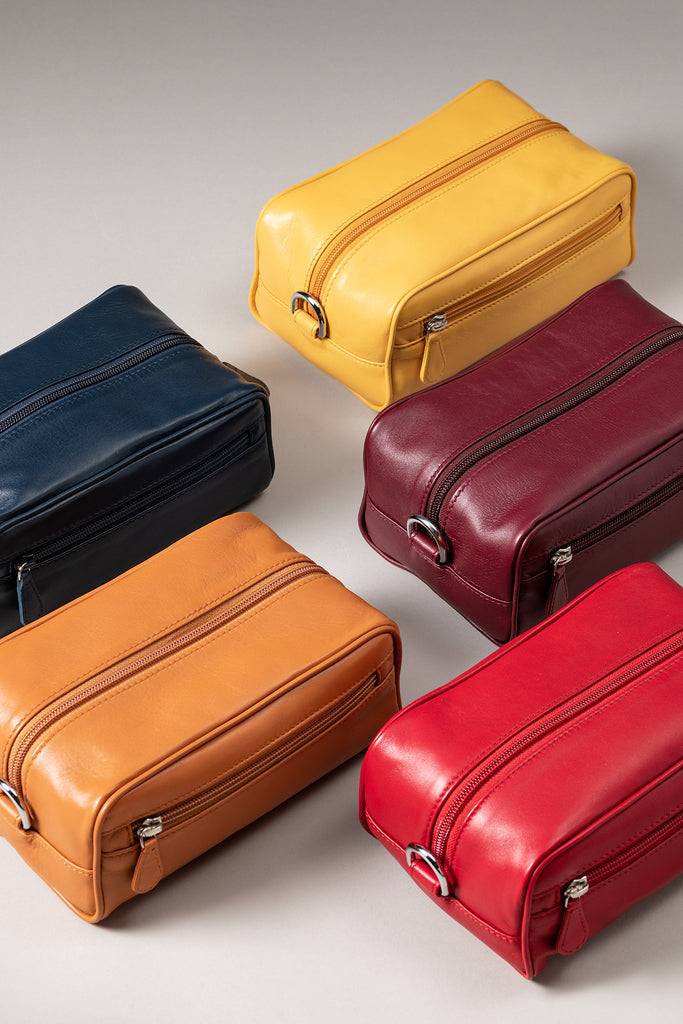 Lorenzi Milano Necessaire da viaggio medio in Nappa Moda