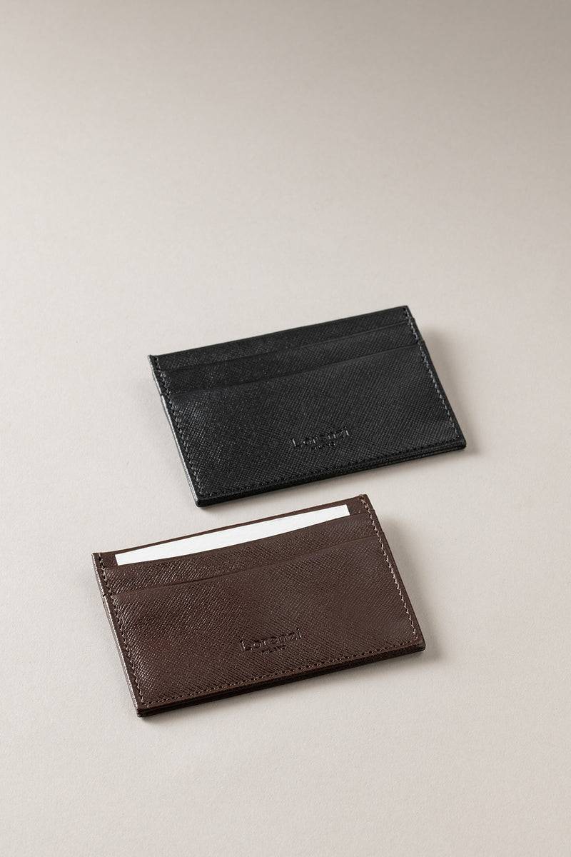Lorenzi Milano Porta carte di credito 4 in Saffiano In Saldo