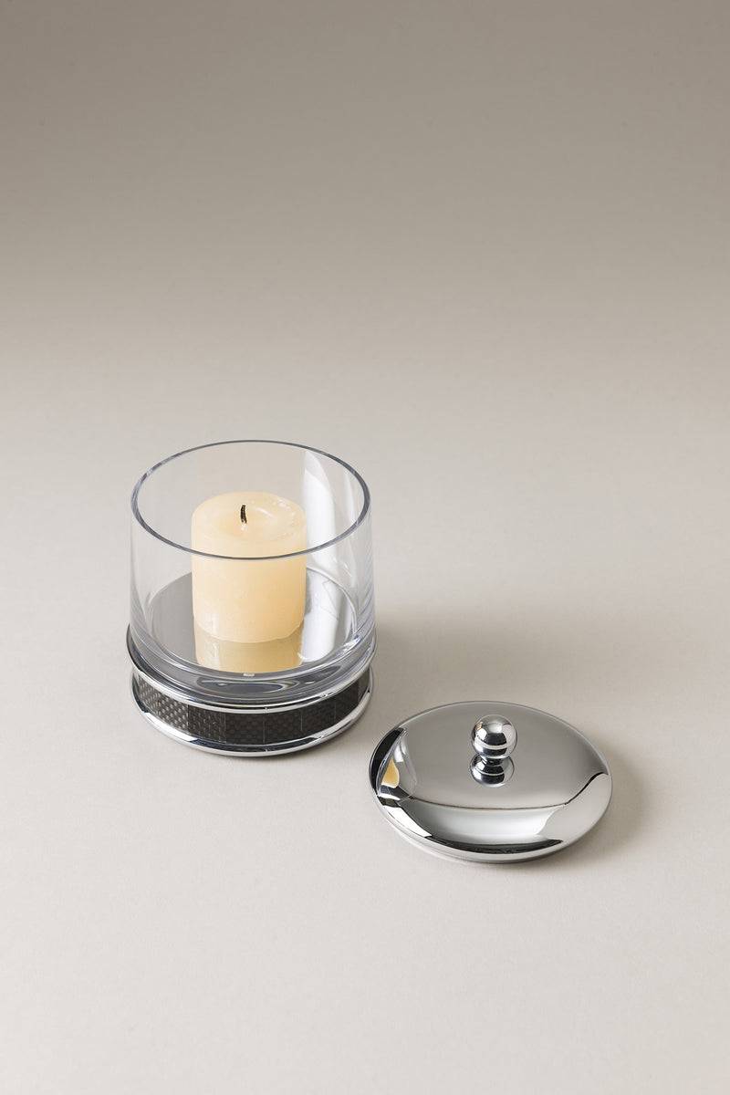 Lorenzi Milano Porta candele piccolo in Carbonio Pezzi Unici
