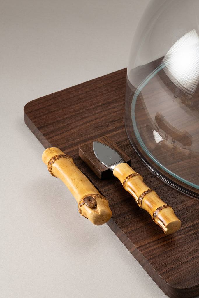 Lorenzi Milano Tagliere formaggio con campana in Bambù Online Outlet