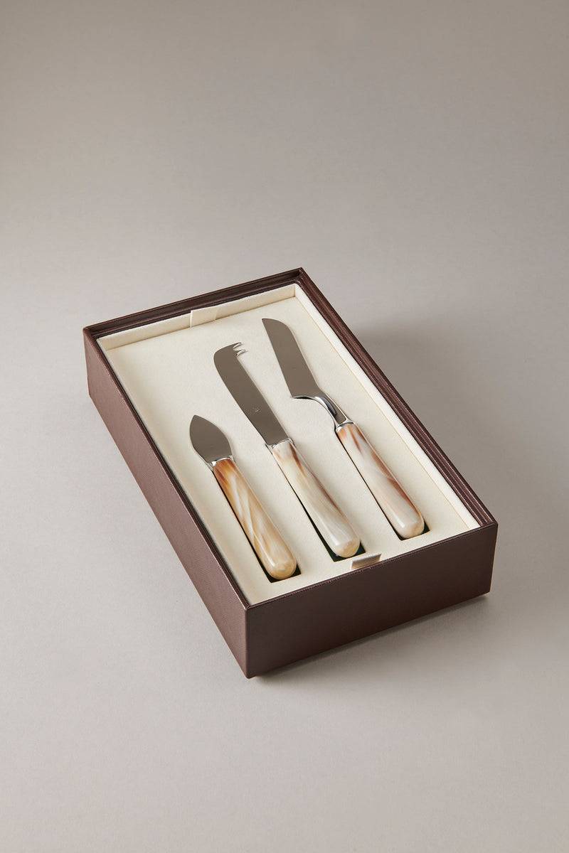 Lorenzi Milano Confezione coltelli formaggio deluxe in Zebu Prezzo basso