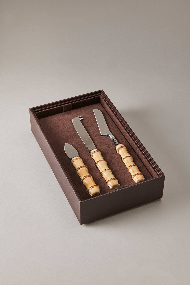 Lorenzi Milano Confezione coltelli formaggio deluxe in Bambù Offerta settimanale