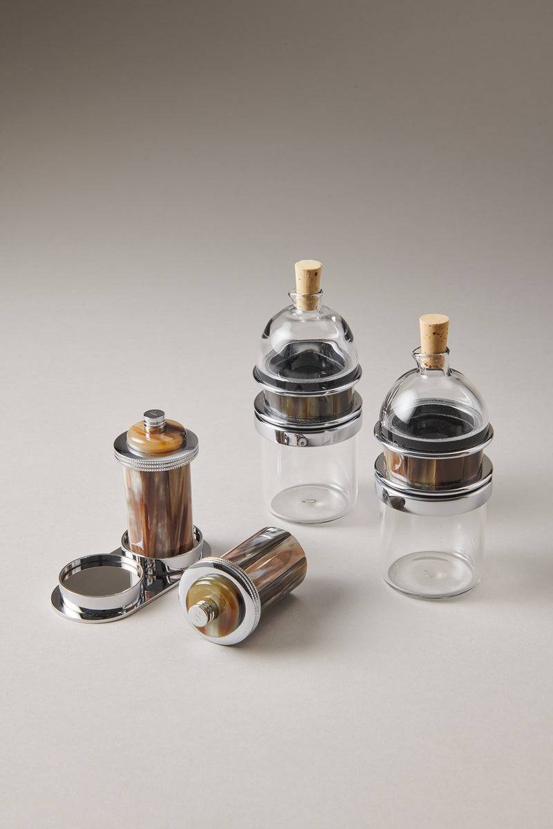 Lorenzi Milano Set macina sale e pepe mignon in Zebu Officina