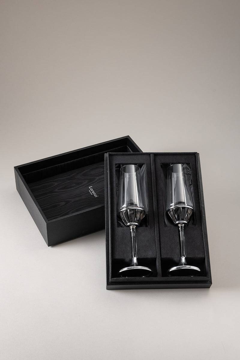 Lorenzi Milano Coppia flute champagne in Orice Grande vendita