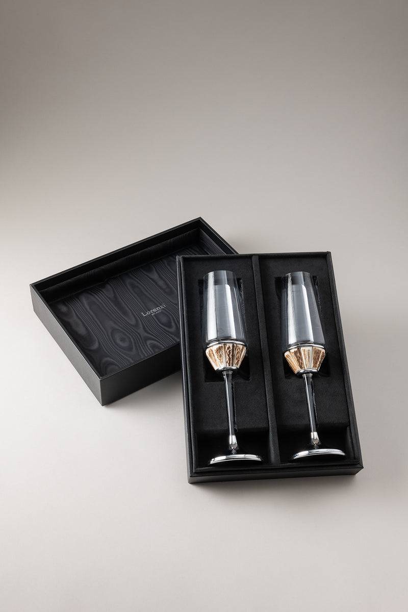 Lorenzi Milano Coppia flute champagne in Cervo (palco) Flash Sale