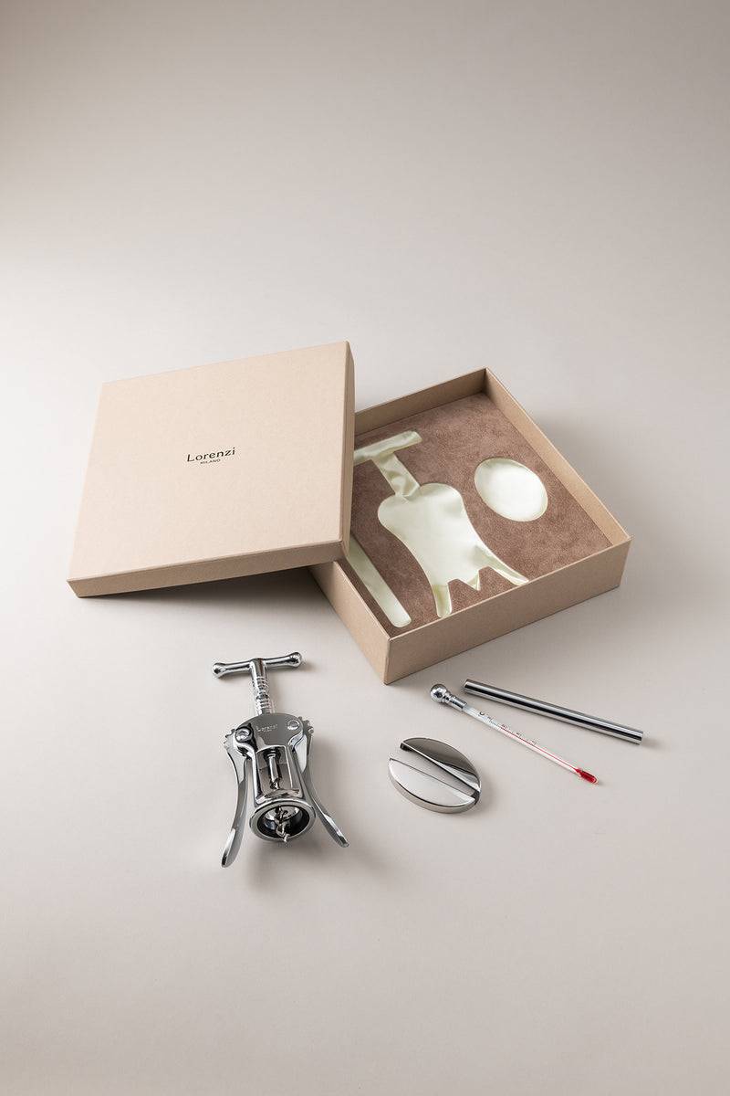 Lorenzi Milano Set vino piccolo in Ottone cromato Consegna Veloce