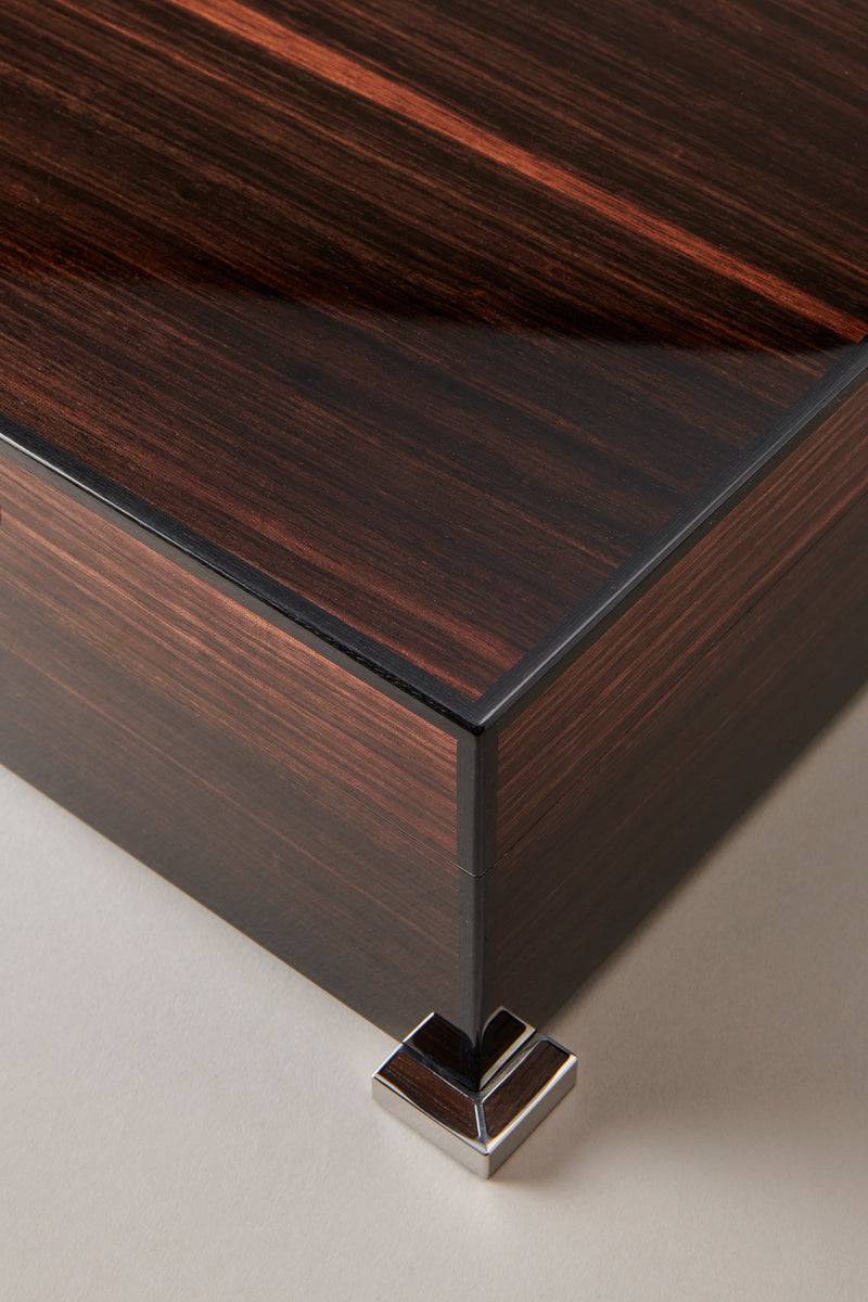 Lorenzi Milano Umidificatore porta sigari piccolo in Ebano makassar 50% di sconto per tempo limitato