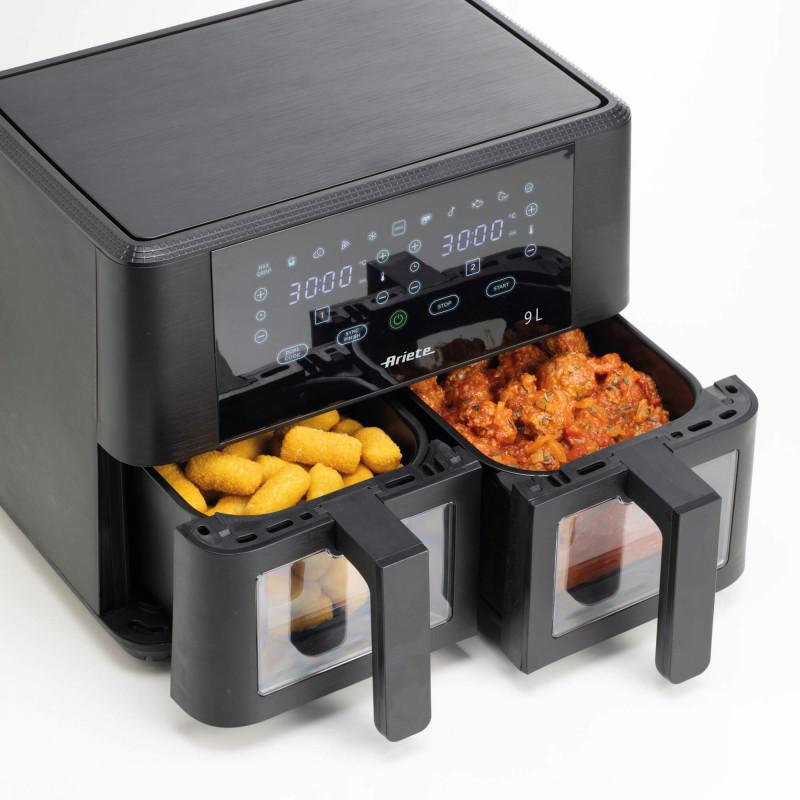 Ariete FRIGGITRICE AD ARIA 9L DOPPIO CESTELLO CON VETRO Offerte