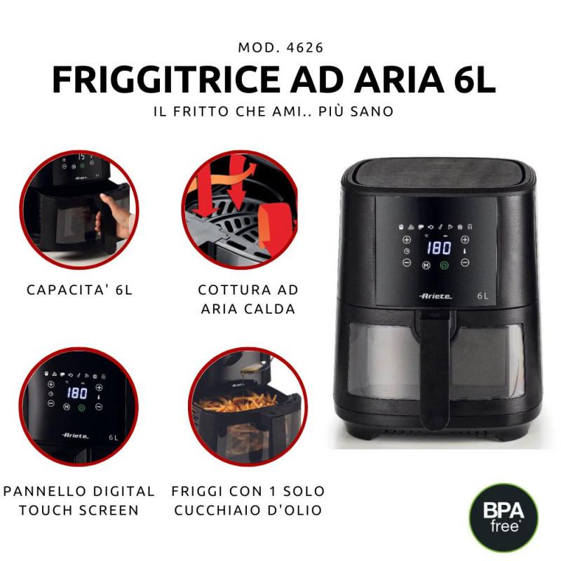 Ariete FRIGGITRICE AD ARIA 6 LITRI CON VETRO Nuova