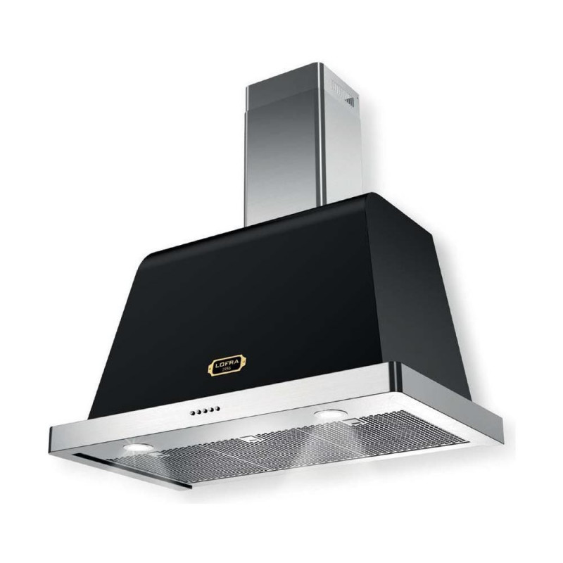 Lofra Dolcevita 90 Cappa aspirante a parete Nero Acciaio inox 800 m³/h Saldi Di Fabbrica