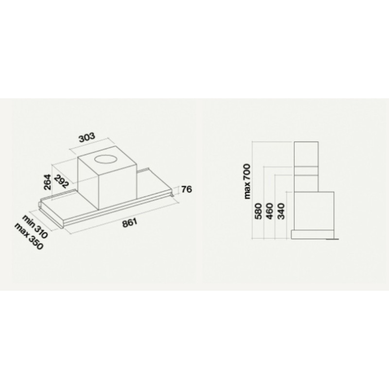 Falmec Virgola No-Drop Integrato Acciaio inox 800 m³/h B Italy