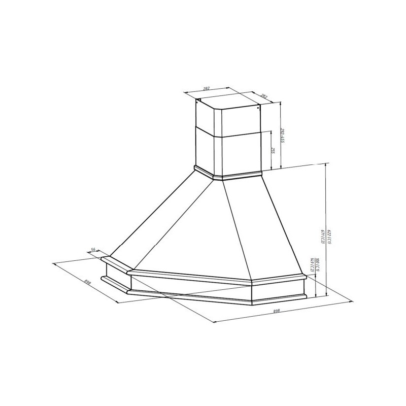 FABER S.p.A. Ranch Angolo O2 SRM NG Bianco 460 m³/h C In Linea