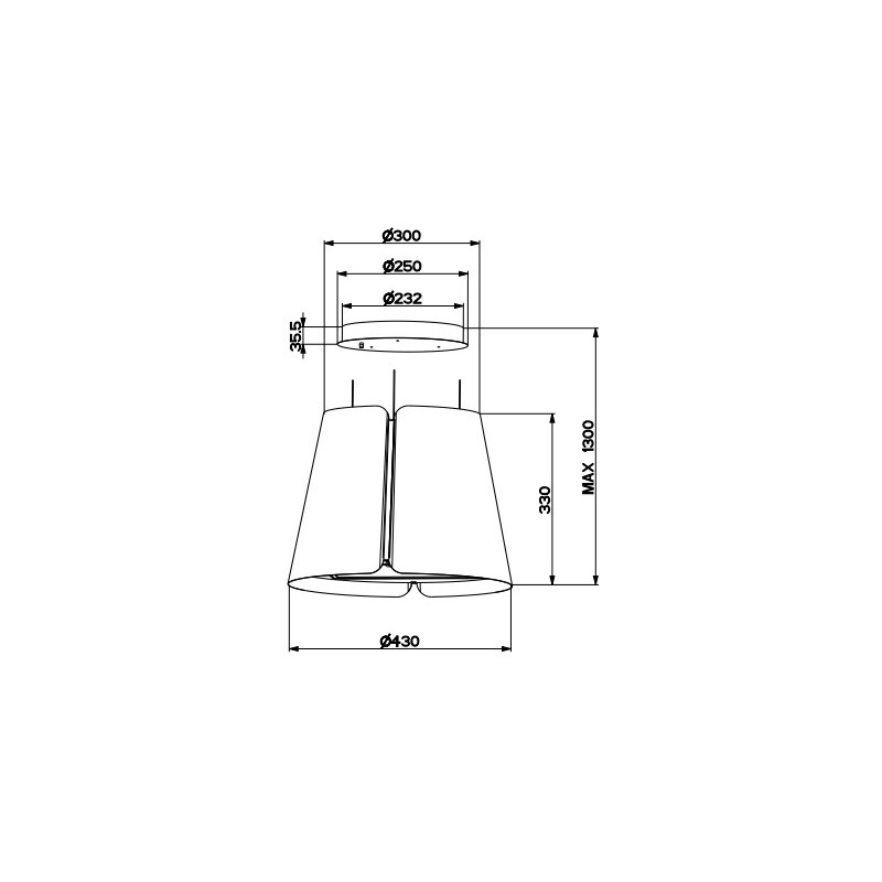 FABER S.p.A. Beat WH Matt F45 Sospeso Bianco 720 m³/h Nuovo