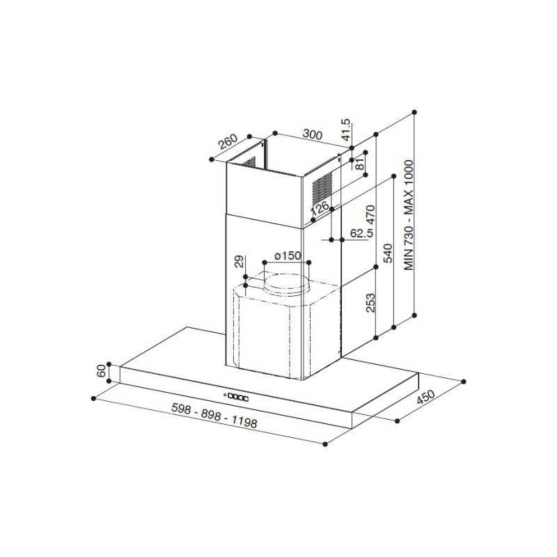 FABER S.p.A. Stilo Comfort X A90 Cappa aspirante a parete Acciaio inox 690 m³/h B Vendita