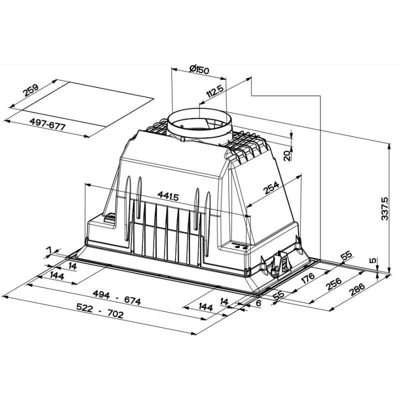 FABER S.p.A. Inka Plus HC X A70 Integrato Acciaio inox 580 m³/h B Soddisfazione Garantita