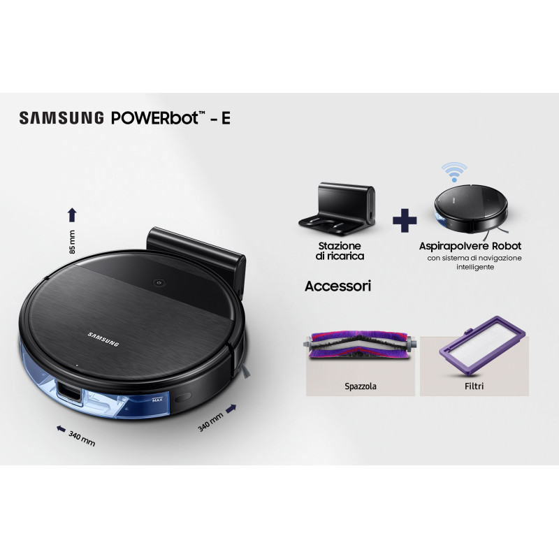 Samsung Robot Aspirapolvere POWERbot™ 2 IN 1 Aspira e Lava VR05R5050WK Italy