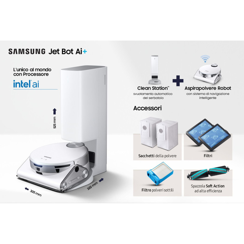 Samsung Robot Aspirapolvere Jetbot AI+ VR50T95735W Negozi Online