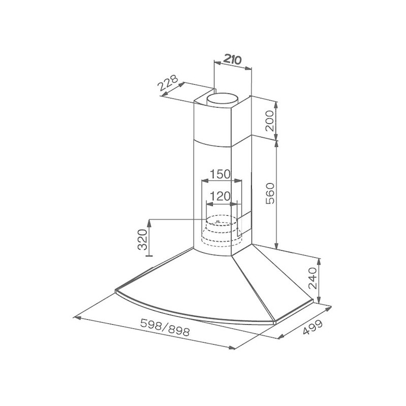 FABER S.p.A. TENDER X A90 Cappa aspirante a parete Acciaio inox 400 m³/h D Saldi
