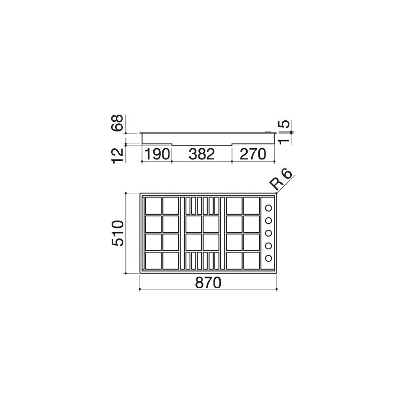 Barazza 1PLB5I piano cottura Acciaio inox Da incasso Gas 5 Fornello(i) 2025