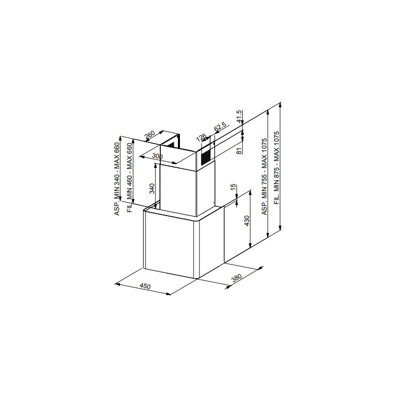 FABER S.p.A. Lithos EG6 WH Led A45 Cappa aspirante a parete Bianco 580 m³/h C Convenienza