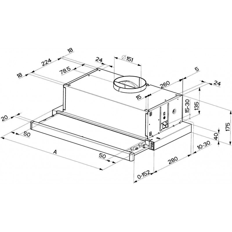 FABER 315.0635.133 Cappa Cucina Aspirante Sottopensile FLEXA NG HIP AM/X A60 420m3/h Acciaio Inox Vendite Flash