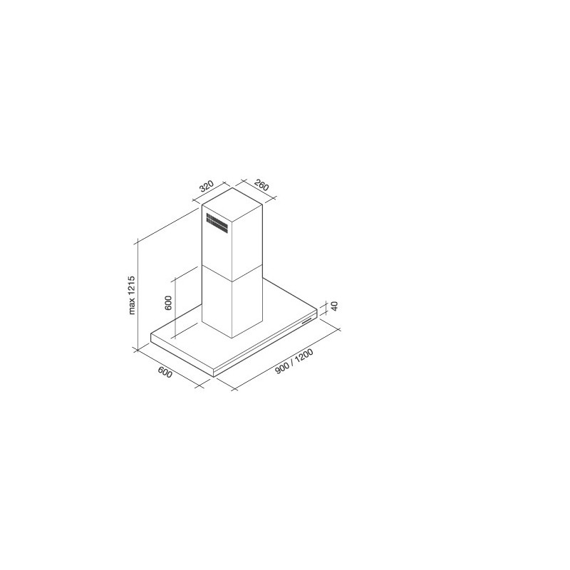 Falmec Lumen Cappa aspirante a isola Acciaio inox 800 m³/h C Vendita Calda