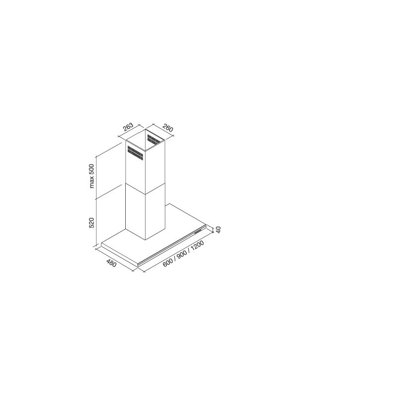 Falmec Lumen Cappa aspirante a parete Acciaio inox 800 m³/h B Vendita Economica