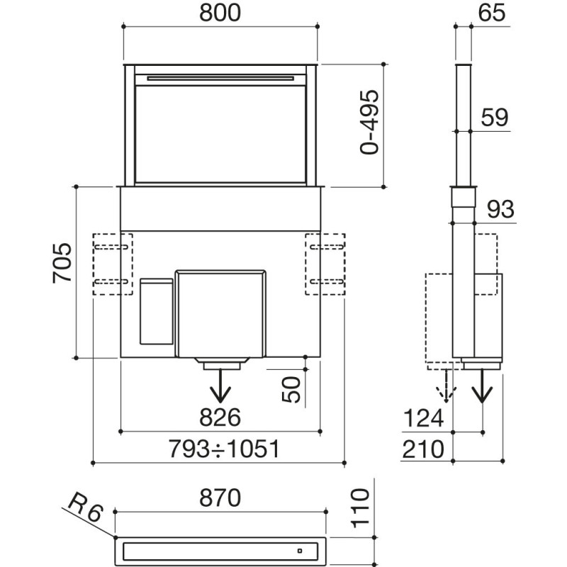 Barazza 1KBDD9 cappa aspirante Aspirazione verso il basso Acciaio inox 1000 m³/h C Negozi Online