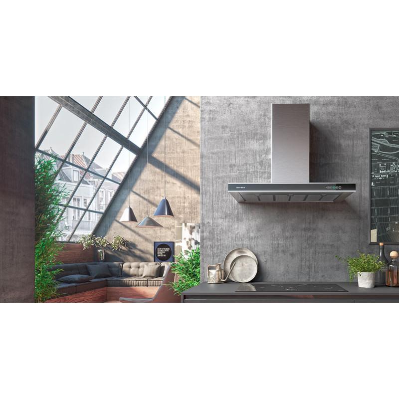 FABER S.p.A. ONYX-T BK GLASS/X A90 Cappa aspirante a parete Acciaio inox 380 m³/h A++ Saldi