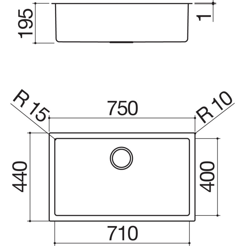 Barazza 1X7040I lavello Lavello ad incasso Rettangolare Acciaio inox Spedizione Gratuita