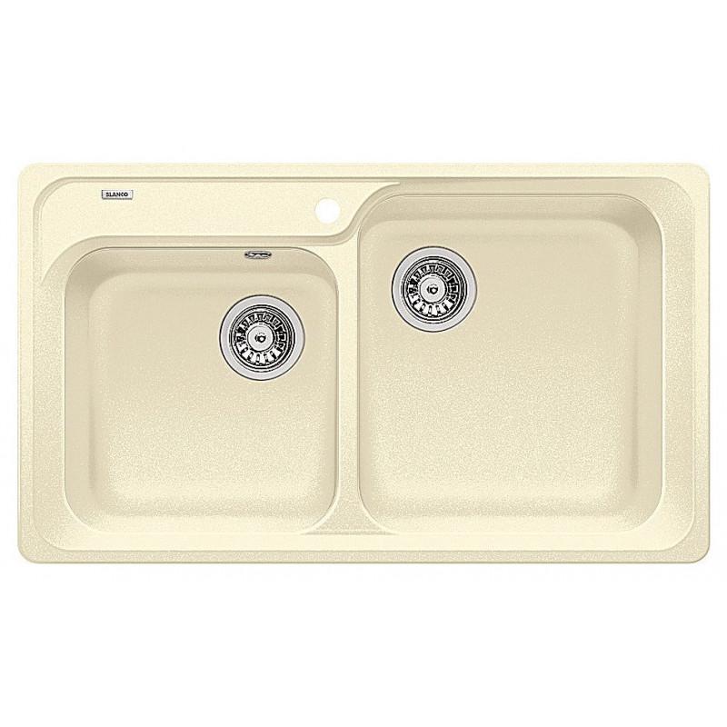 Blanco NOVA 8 1217075 Lavello incasso 86 x 50 cm Silgranit 2 Vasche - Avana RG Enormi risparmi