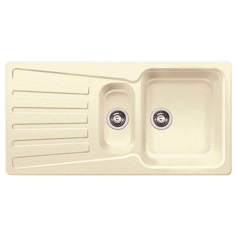 Blanco NOVA 6 S 1217081 Lavello incasso 100 x 50 cm Silgranit 2 Vasche e Gocciolatoio - Avana Ritorno libero