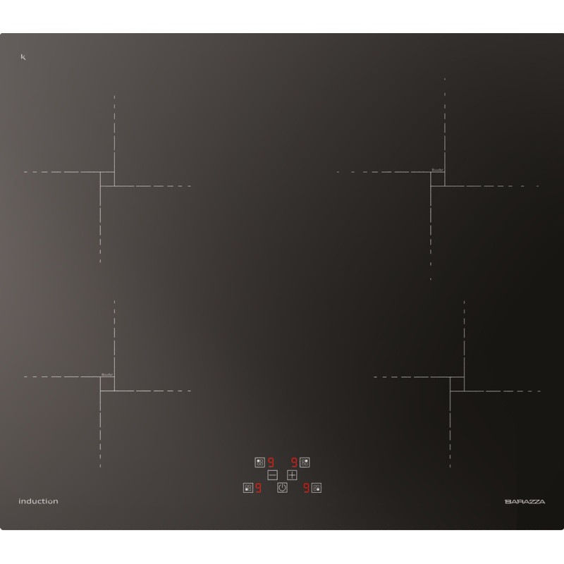 Barazza 1PIDG64N piano cottura Nero Da incasso 60 cm Piano cottura a induzione 4 Fornello(i) Saldi