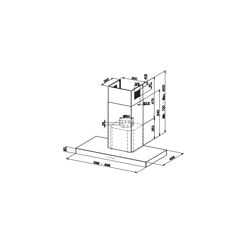 FABER S.p.A. Stilo Glass Smart A90 Cappa aspirante a parete Acciaio inox 690 m³/h B Spedizione gratuita