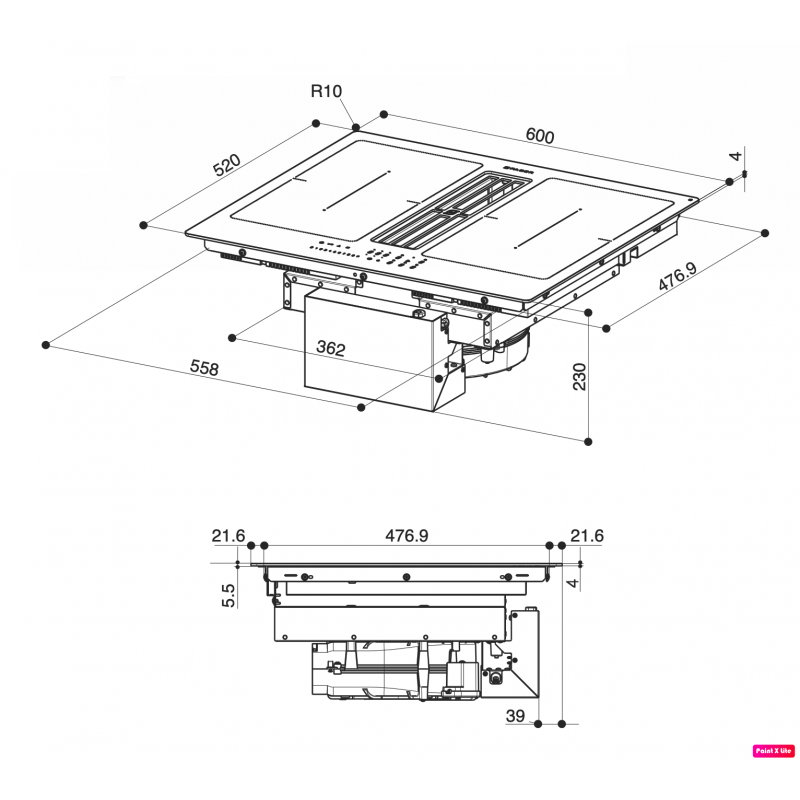 FABER GALILEO SMART BK Piano Cottura a induzione con Cappa Integrata 60 cm + Kit 340.0627.228 - Vetro Nero Prezzo di fabbrica