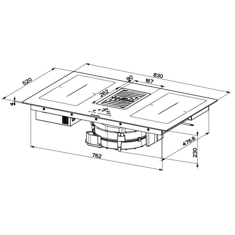 FABER S.p.A. Hob Galileo Smart BK Glass A830 Nero Da incasso 83 cm Piano cottura a induzione 4 Fornello(i) Offerta speciale