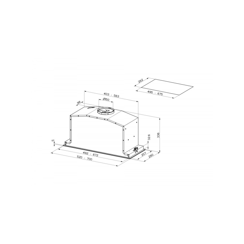FABER cappa sottopensile bi-air kl 305.0615.687 vetro nero e marrone chiaro da70 cm Flash Sale