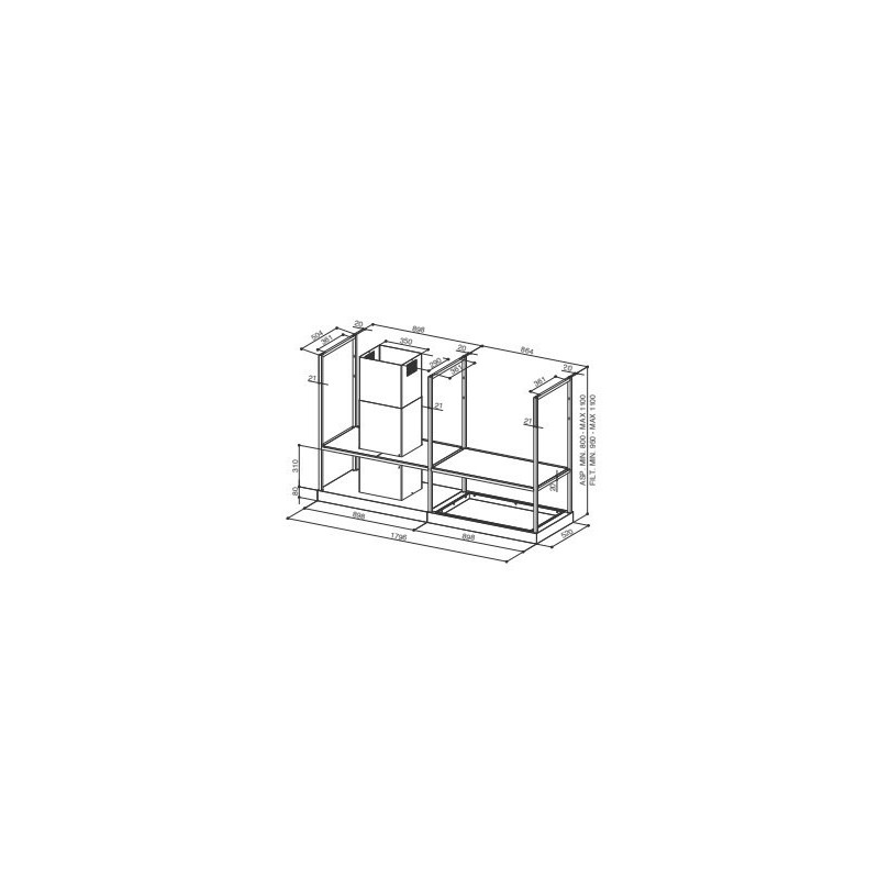 FABER S.p.A. T-Shelf EV8 Titanium Matt A180 Cappa aspirante a isola Titanio 700 m³/h C Offerta Pasqua