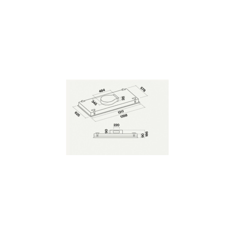 Falmec Nuvola 140 Integrato a soffitto Acciaio inox C Outlet