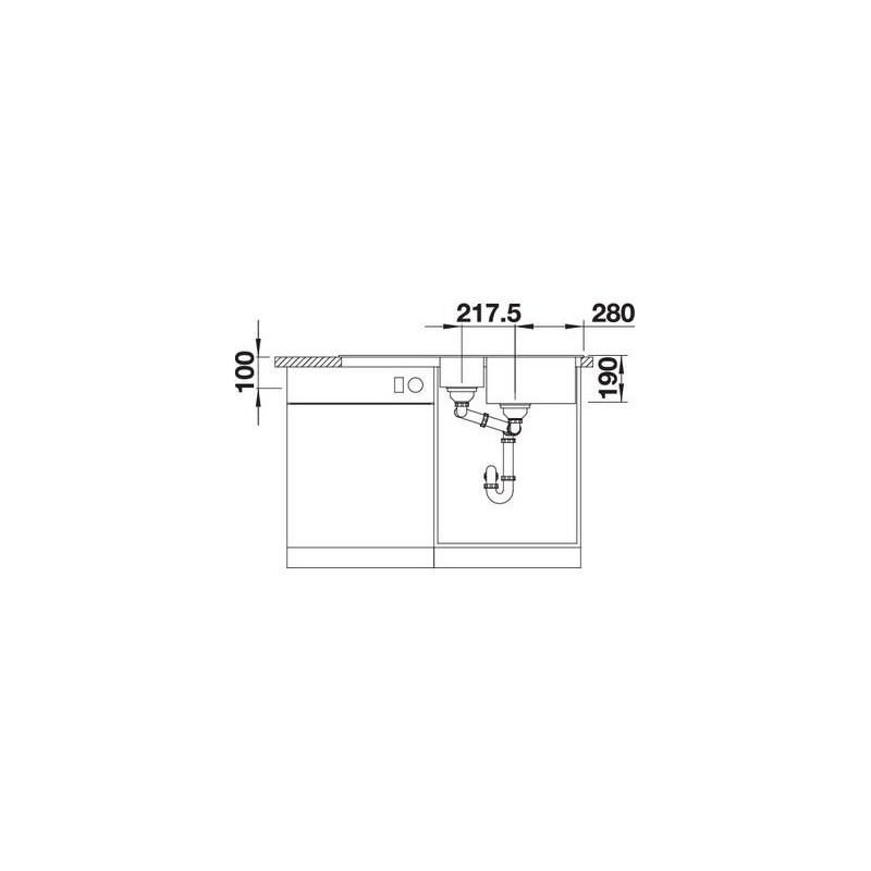 BLANCO 1519858 Sona 6 S lavello 1 vasca+vaschetta+gocciolatoio 100x50cm Silgranit Tartufo Offerta speciale