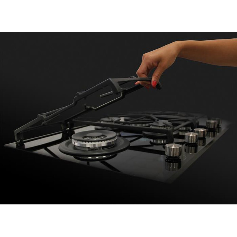 GLEM GAS GV95TXBK Piano cottura da incasso 90cm 5 fuochi gas 1 rapido - Vetro nero Vendite stagionali