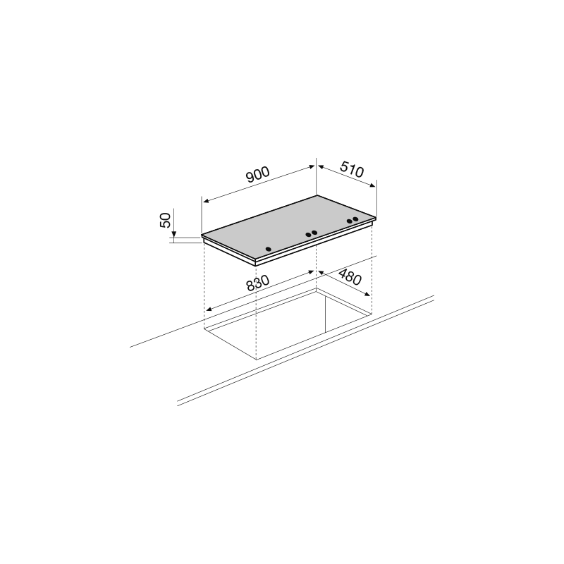 GLEM GAS GV95TXBK Piano cottura da incasso 90cm 5 fuochi gas 1 rapido - Vetro nero Vendite stagionali