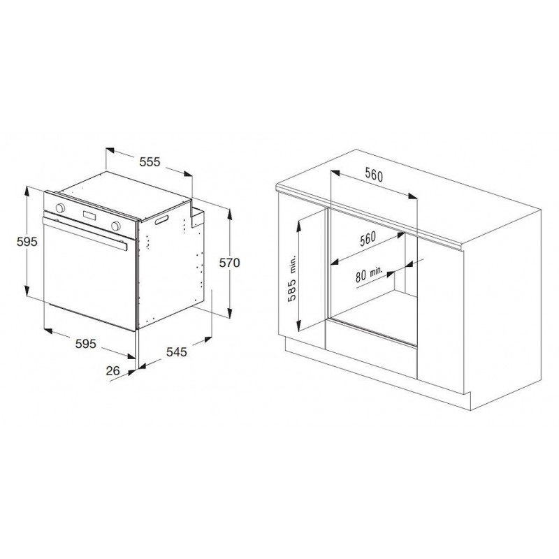 BLANCO 1043100 Forno Elettrico Chef 5 funzioni 64 litri Inox A Cyber Monday